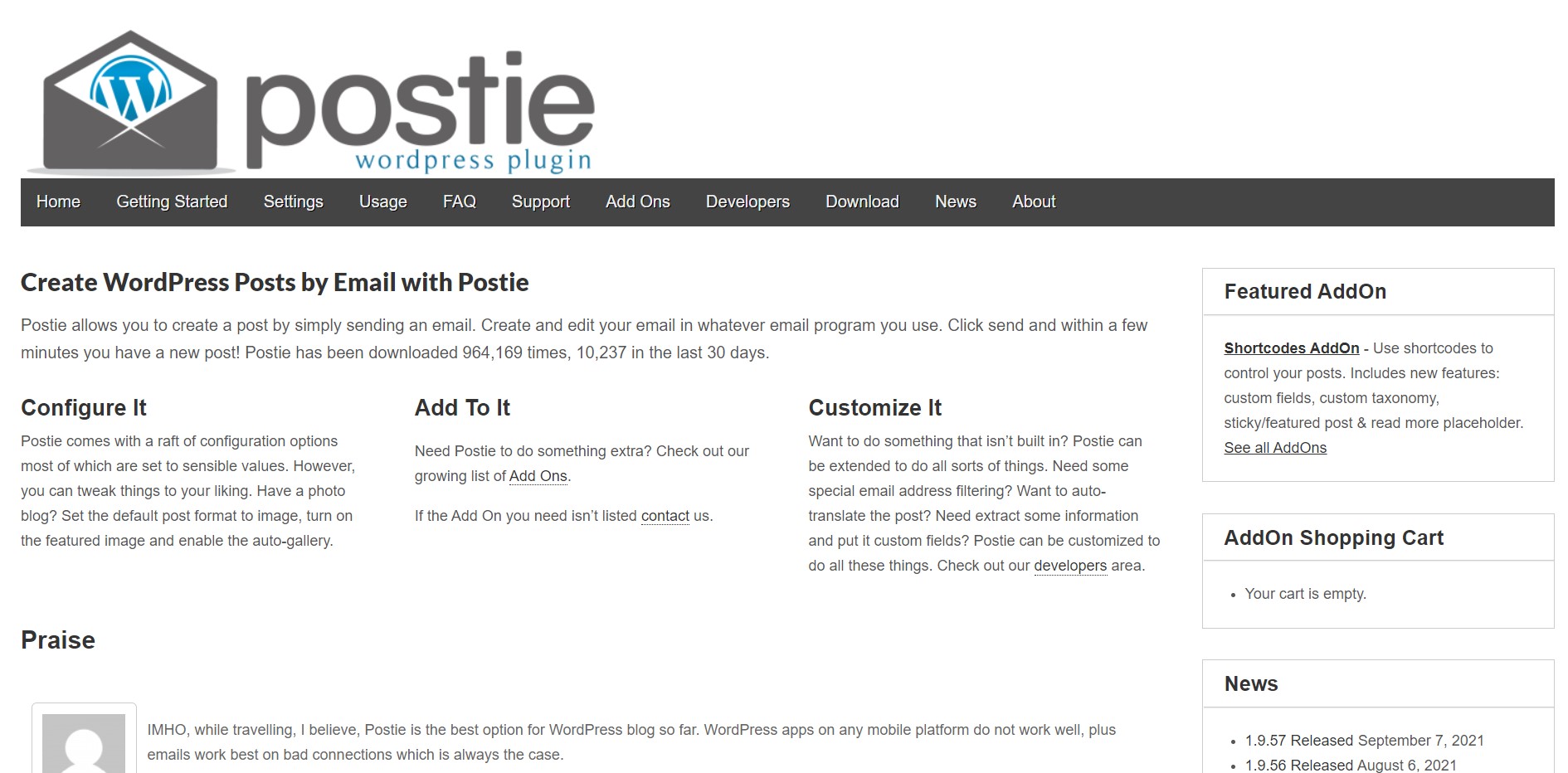 Postie email marketing plugin